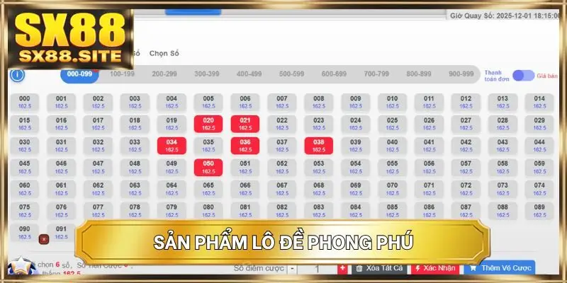 Sản phẩm lô đề phong phú