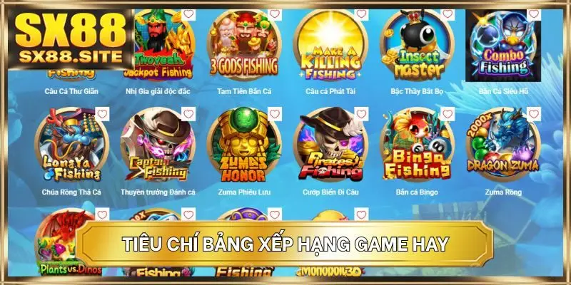 Tiêu chí bảng xếp hạng game hay
